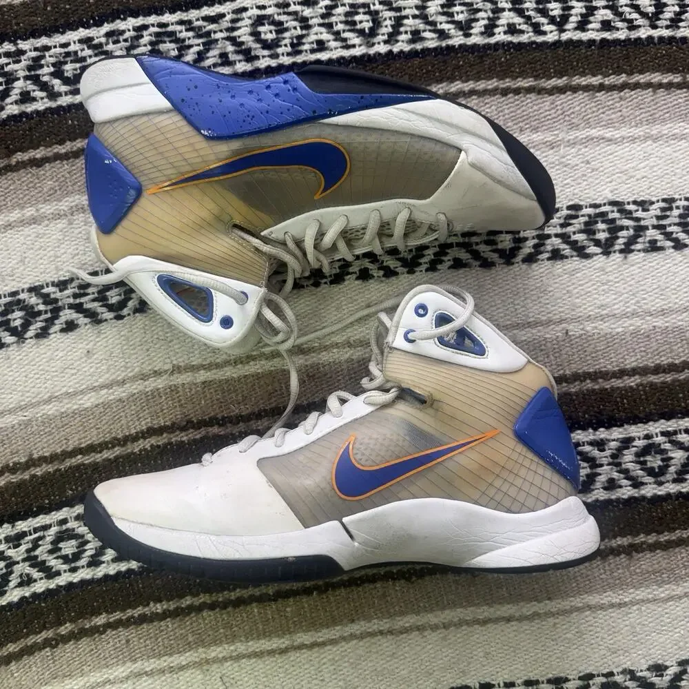 Men's Vintage Y2K 2008 Nike Hyperdunk Knicks Away White Royal Blue Orange Sz 9
